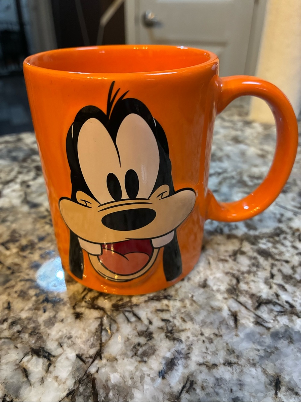 Disney Orange Goofy Face Ceramic Mug